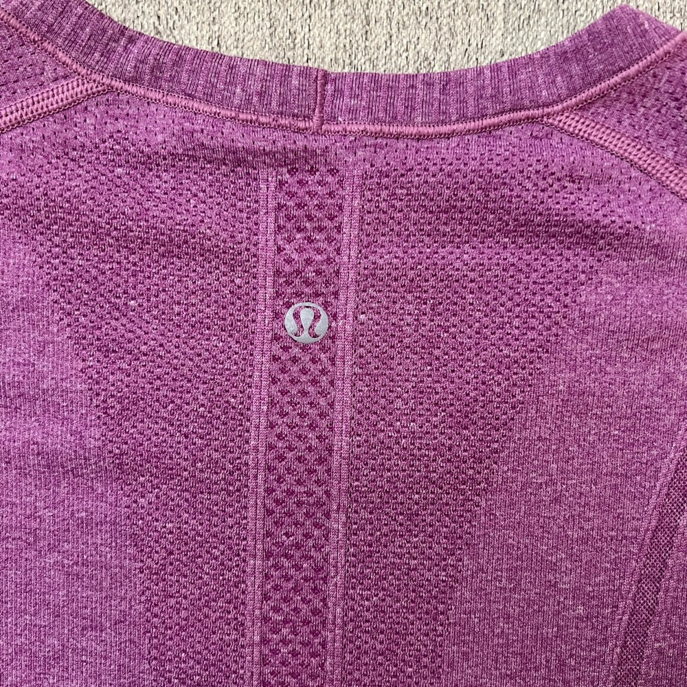 Lululemon Swiftly Tech Short Sleeve Top Heathered Purple — Size 10 - Picture 3 of 12